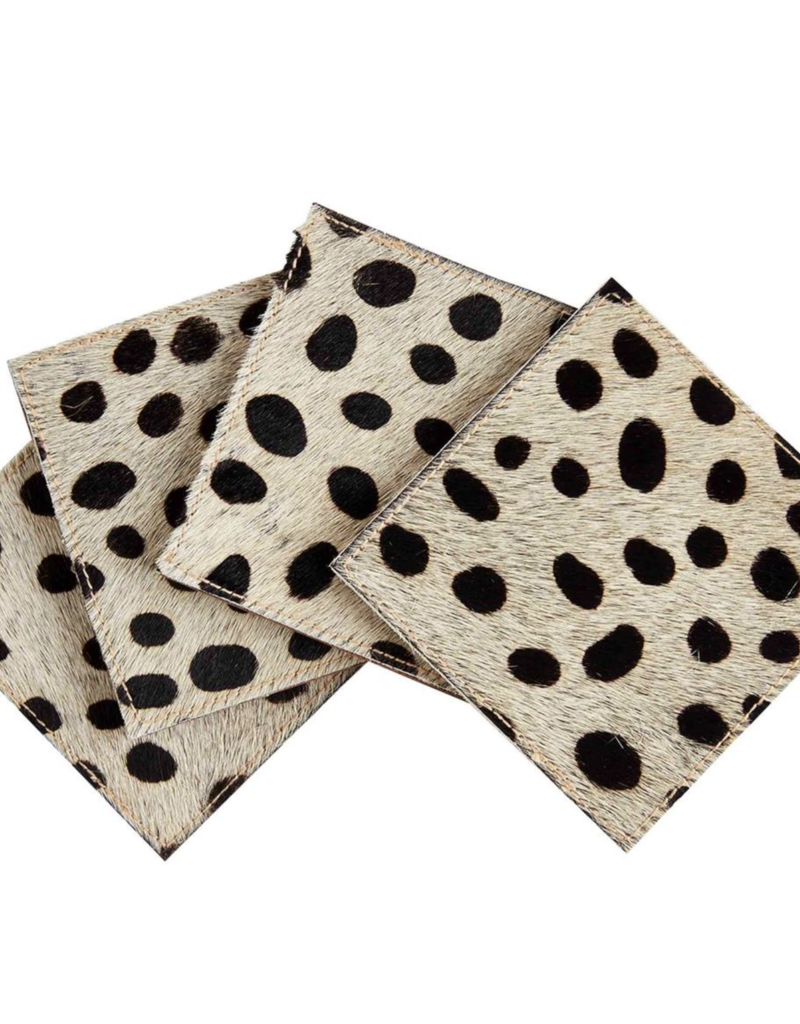 MUD PIE LEOPARD COASTER SET