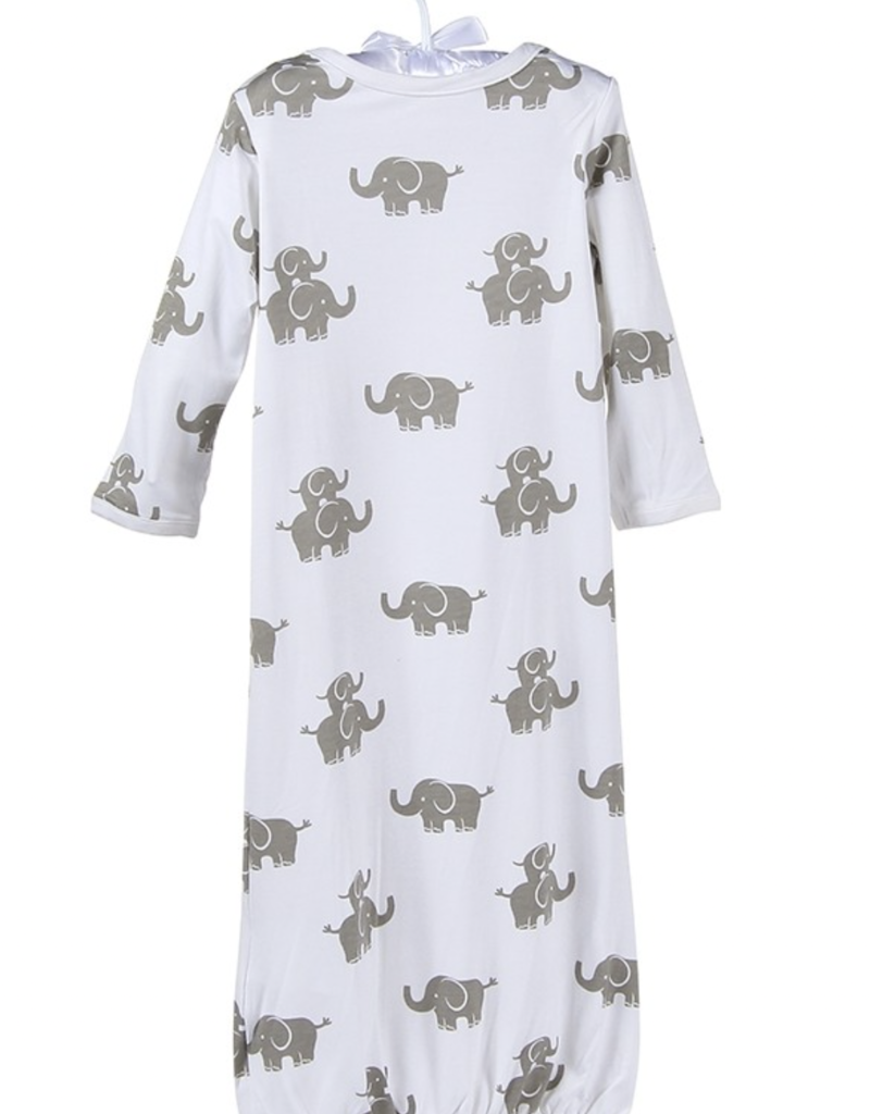 MAISON CHIC EMERSON THE ELEPHANT BAMBOO NEWBORN SACK GOWN