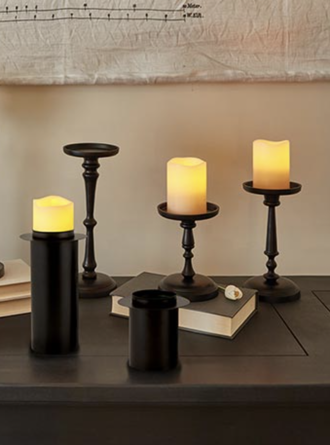 METAL PILLAR CANDLE HOLDERS