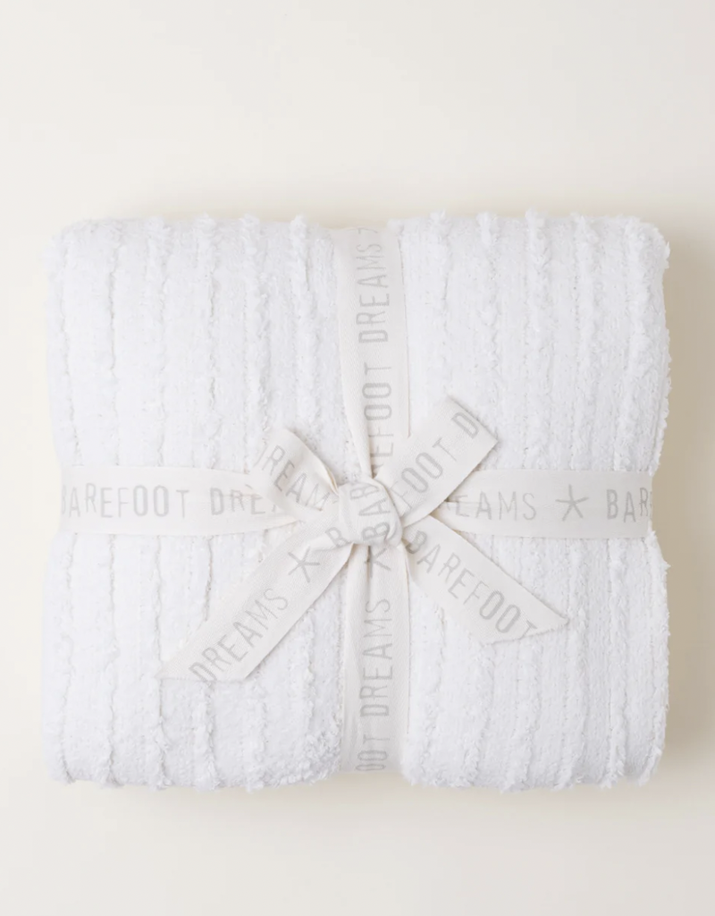 BAREFOOT DREAMS COZYCHIC ANGULAR RIB BLANKET-CREAM
