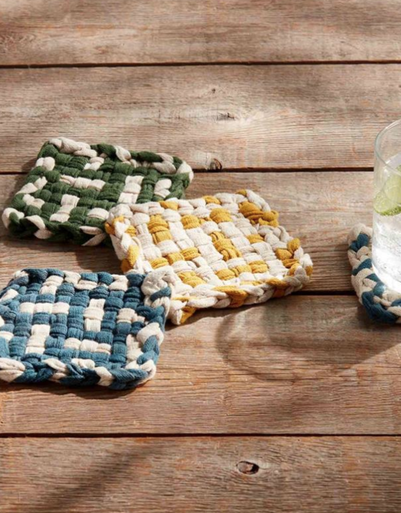 MUD PIE WOVEN COASTER SET