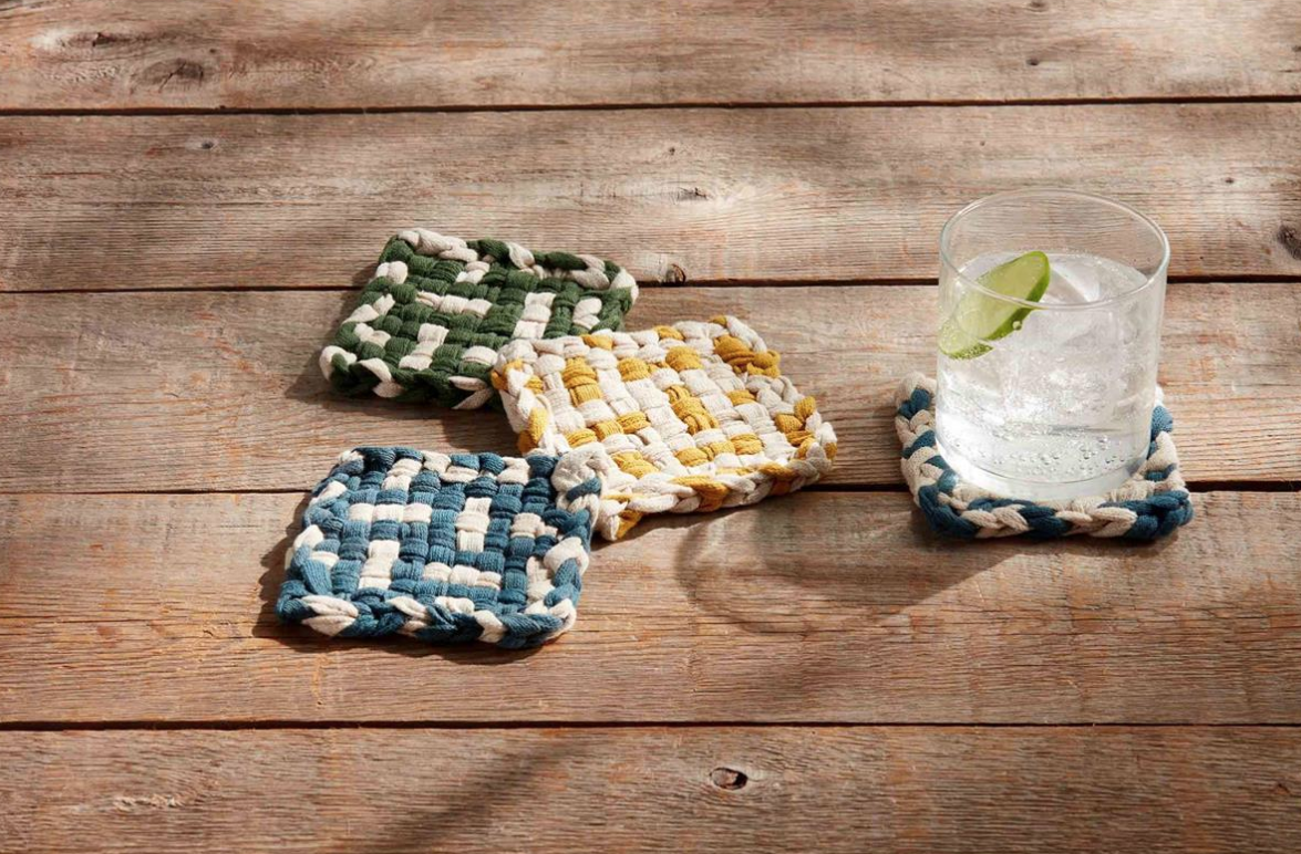 MUD PIE WOVEN COASTER SET MUD PIE WOVEN COASTER SET