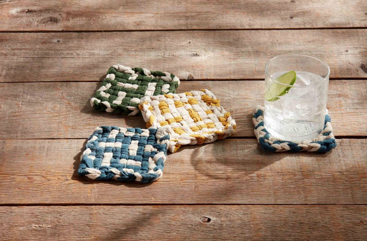 MUD PIE WOVEN COASTER SET