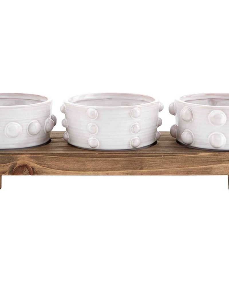 MUD PIE BEADED DIP BOWL & STAND SET