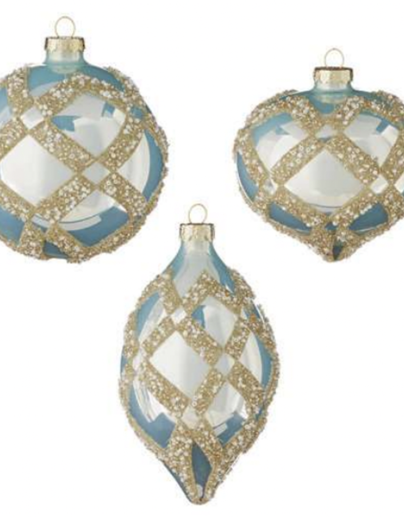 BLUE DIAMOND JEWELED ORNAMENT