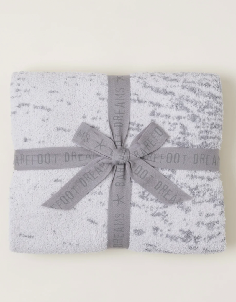 BAREFOOT DREAMS COZYCHIC OCEAN REFLECTION BLANKET-ALMOND/DOVE GRAY