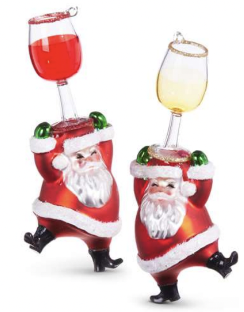 6" SANTA WITH WINE GLASS