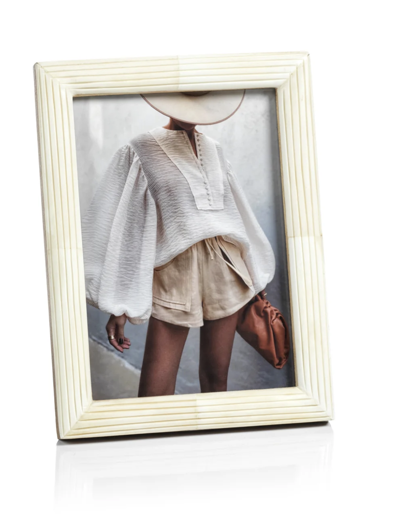 ZODAX Palomar Etched White Bone Photo Frame - 5x7