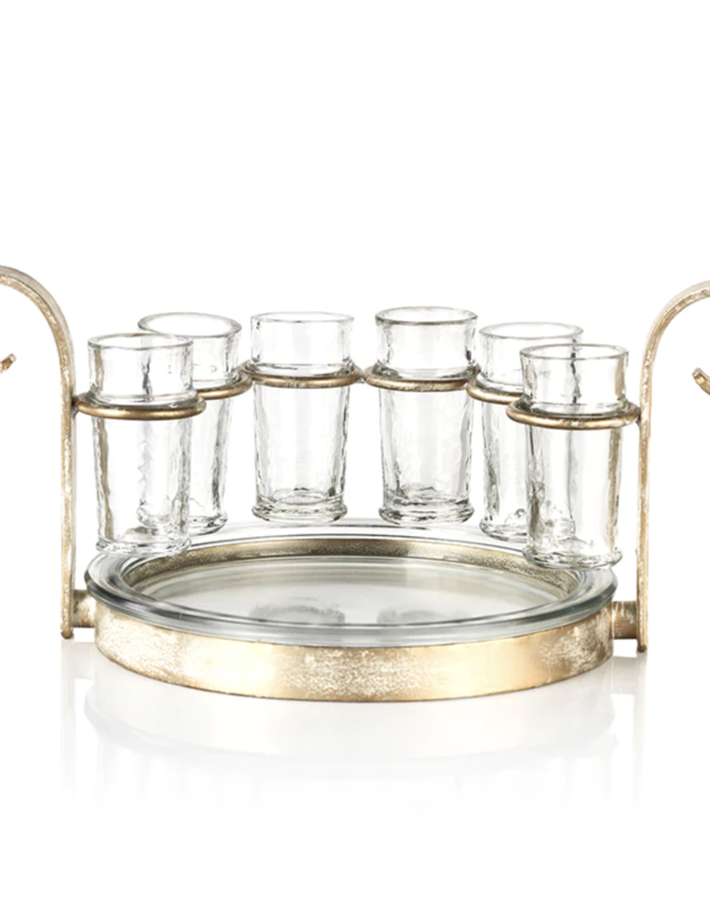 ZODAX Fiesta Six Shot Tequila Set - Gold