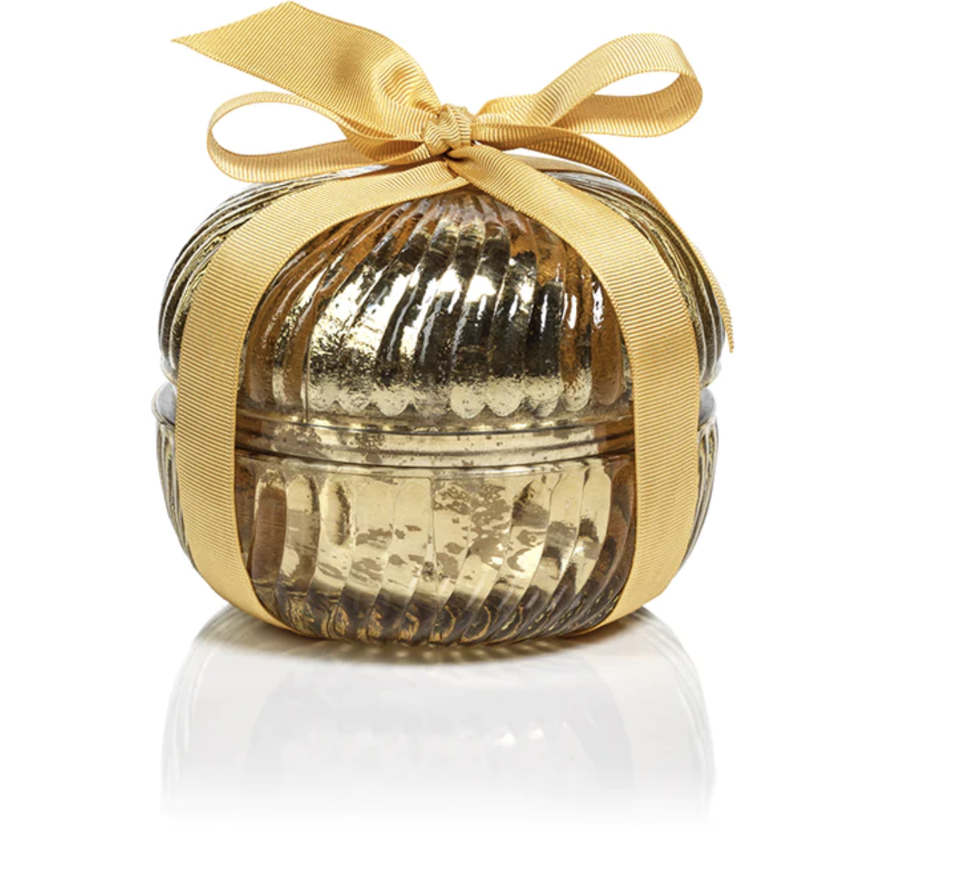 ZODAX FLUTED ROUND CANDLE JAR/GOLD-VENETIAN PROSECCO BELLINI