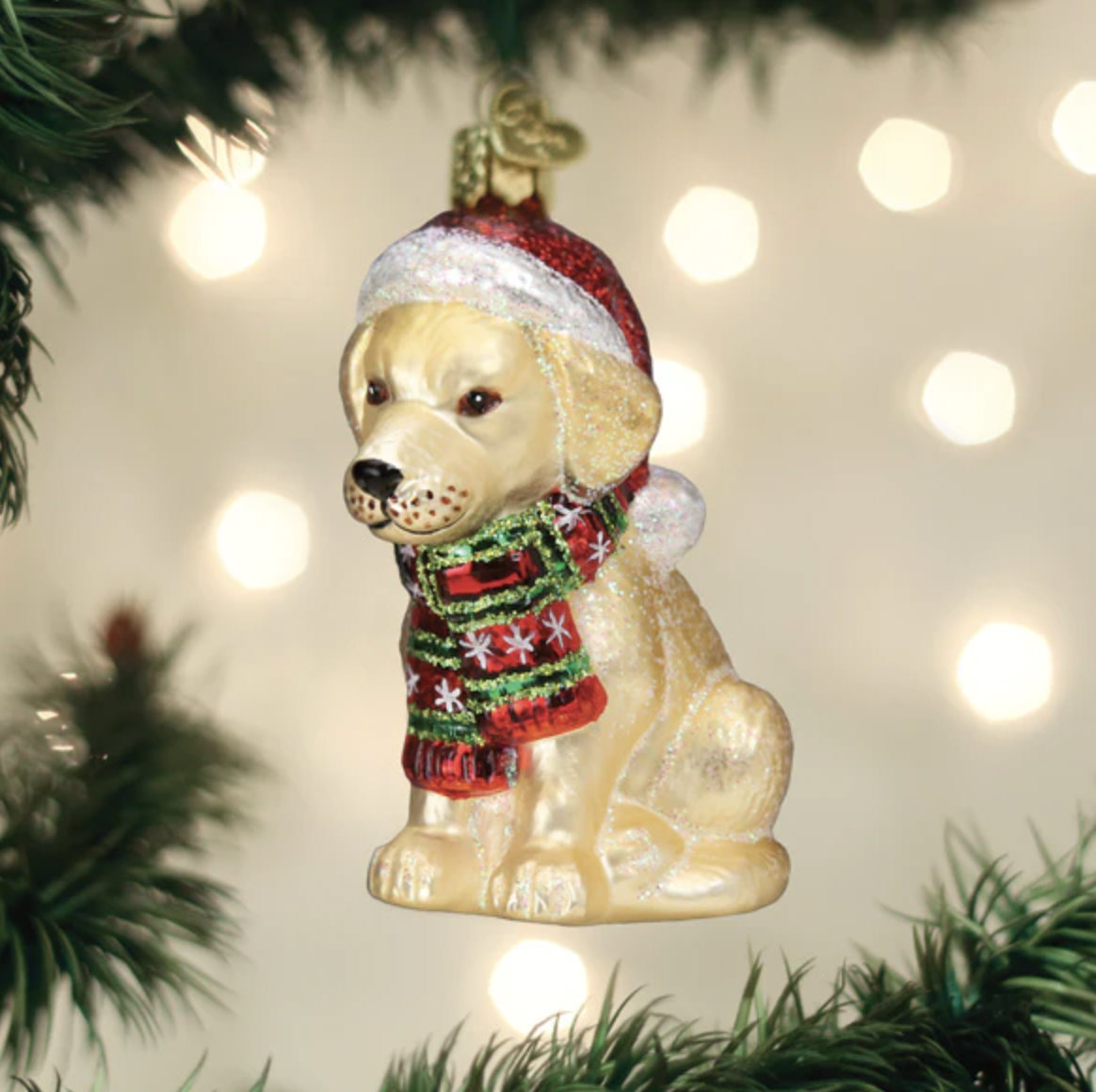 OLD WORLD CHRISTMAS HOLIDAY YELLOW LABRADOR PUPPY
