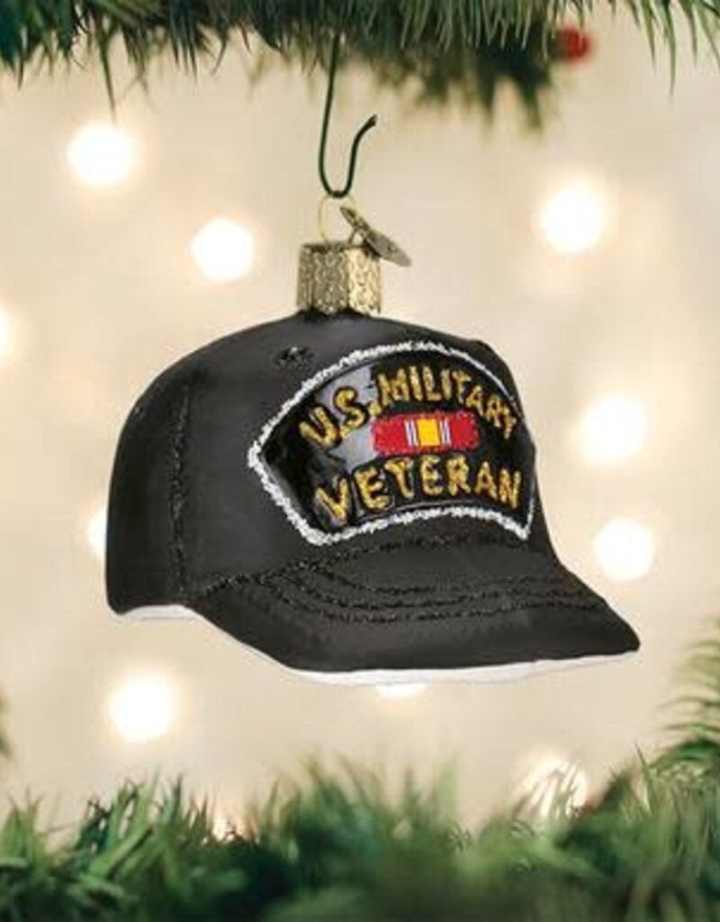 OLD WORLD CHRISTMAS veteran's cap ornament