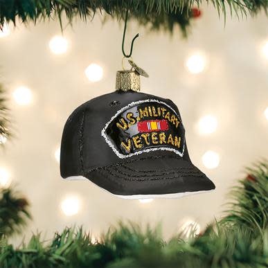 OLD WORLD CHRISTMAS veteran's cap ornament