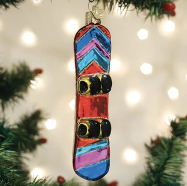 OLD WORLD CHRISTMAS SNOWBOARD ORNAMENT