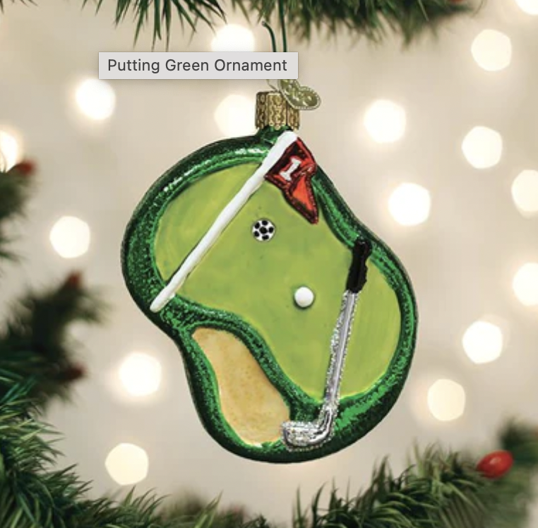 OLD WORLD CHRISTMAS PUTTING GREEN ORNAMENT