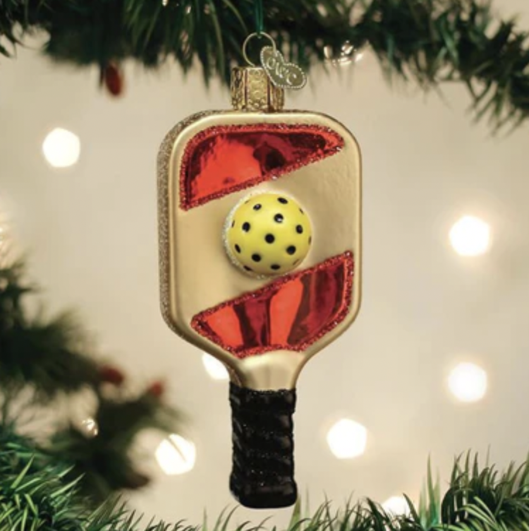 OLD WORLD CHRISTMAS PICKLEBALL PADDLE ORNAMENT