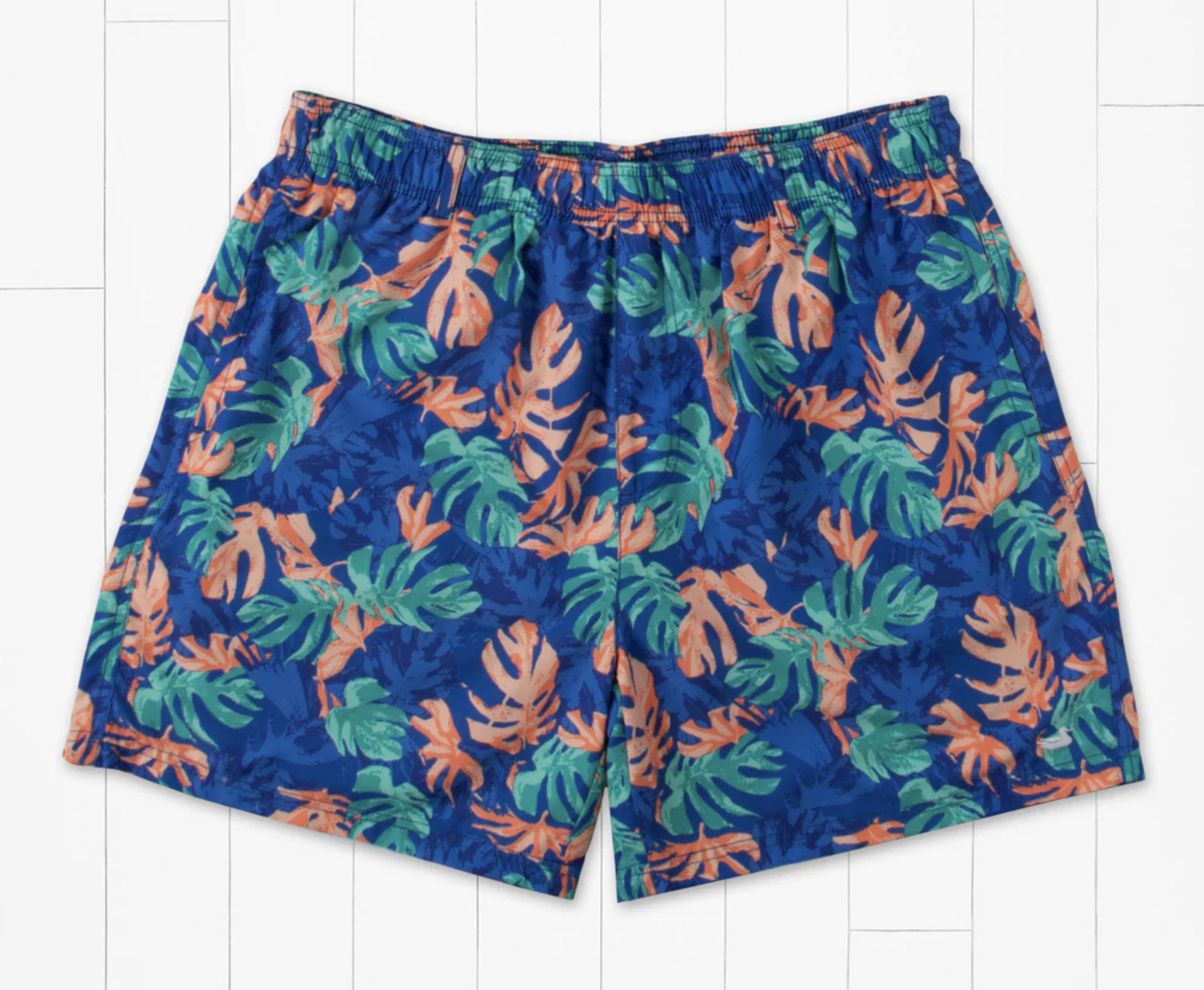 SOUTHERN MARSH HARBOR LINED SWIM TRUNK-TROPICAL-ROYAL BLUE