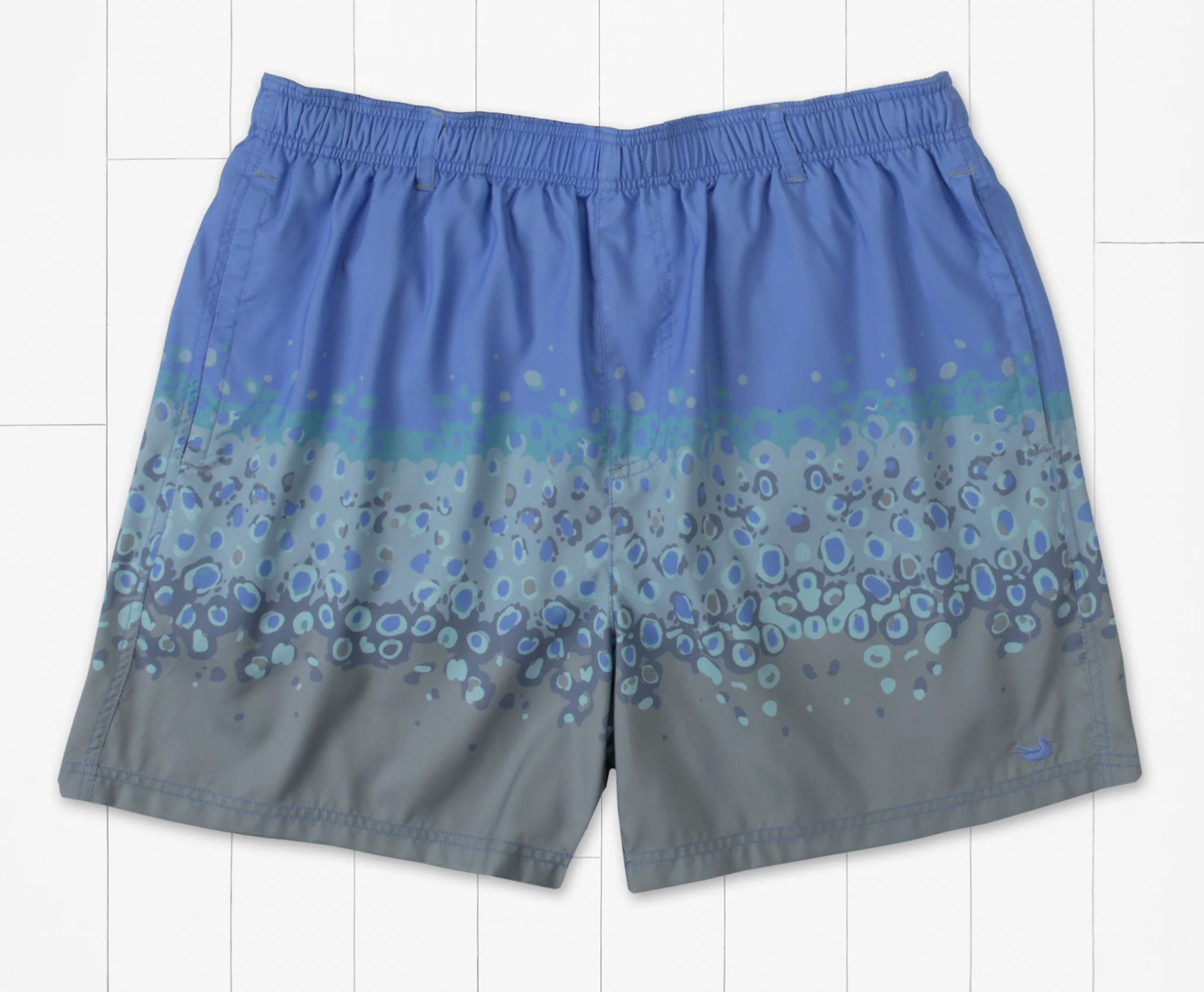 SOUTHERN MARSH HARBOR LINED SWIM TRUNK-TROUT DOTS-FRENCH BLUE & SAGE