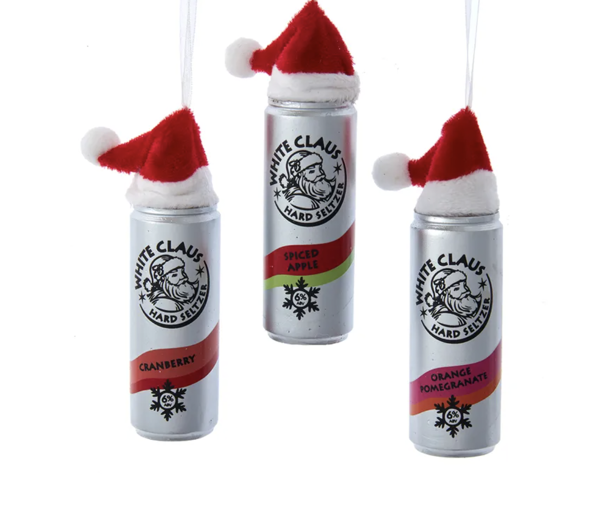 KURT ADLER WHITE CLAUSE SELTZER WITH SANTA HAT ORNAMENT KURT ADLER WHITE CLAUSE SELTZER WITH SANTA HAT ORNAMENT