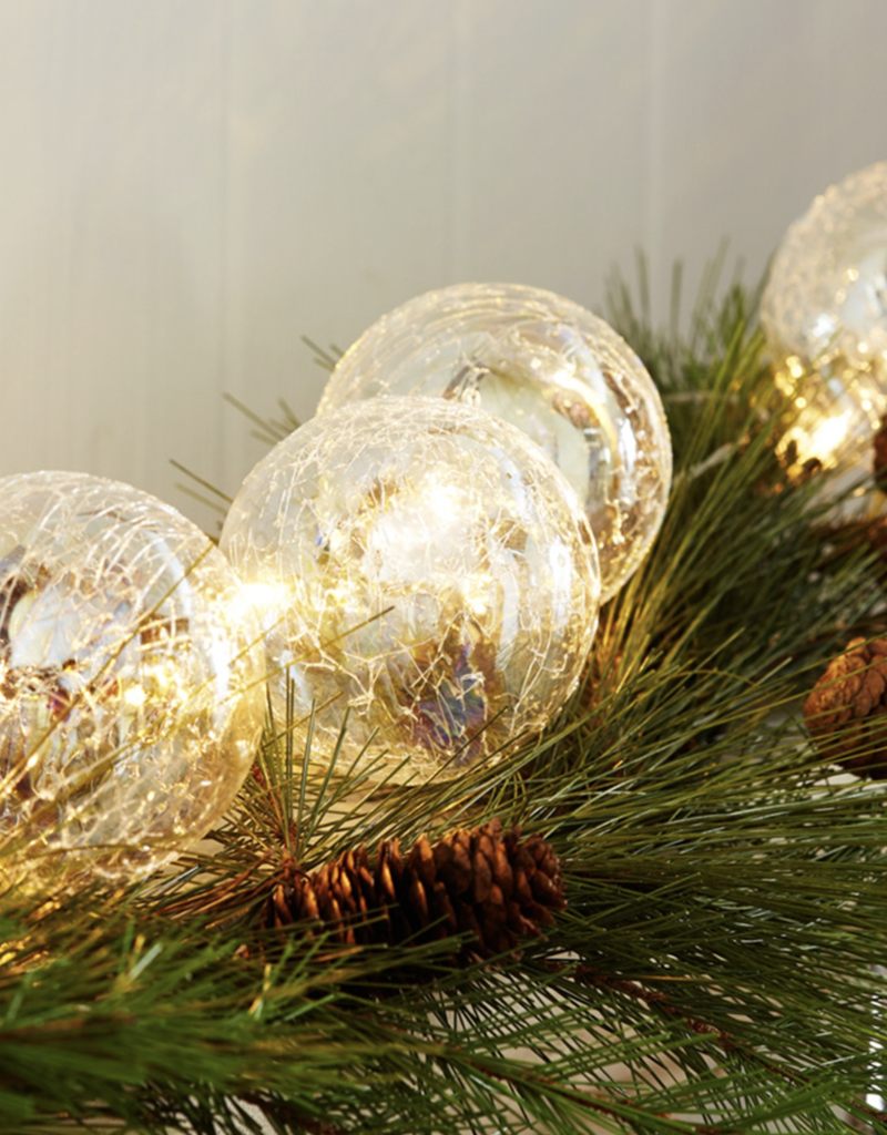 LED Glass Ball Ornaments Light String-4.5'L
