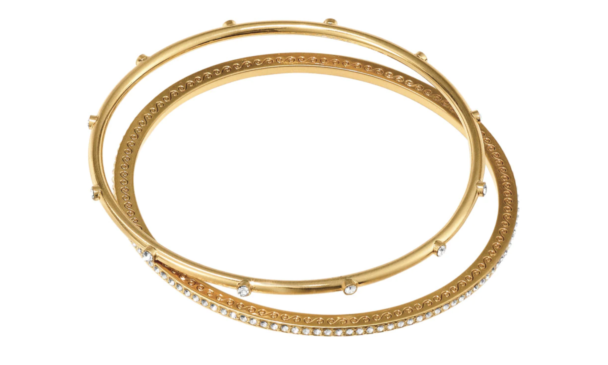 BRIGHTON NEPTUNE'S RINGS PAVE BANGLE SET