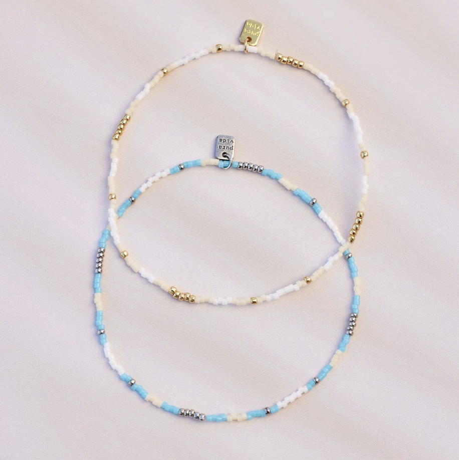 PURAVIDA VENTURA STRETCH BEAD ANKLET