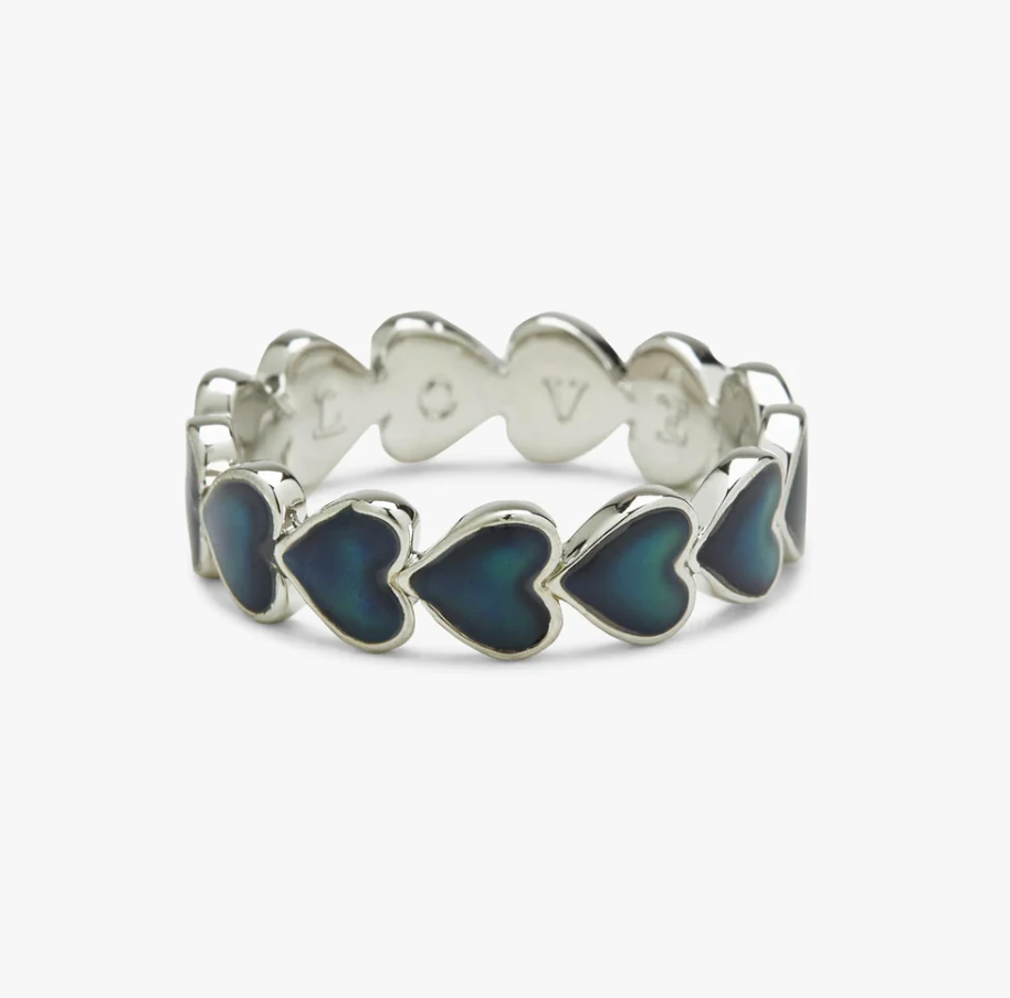 PURAVIDA MOOD LOVE HEARTS BAND RING PURAVIDA MOOD LOVE HEARTS BAND RING