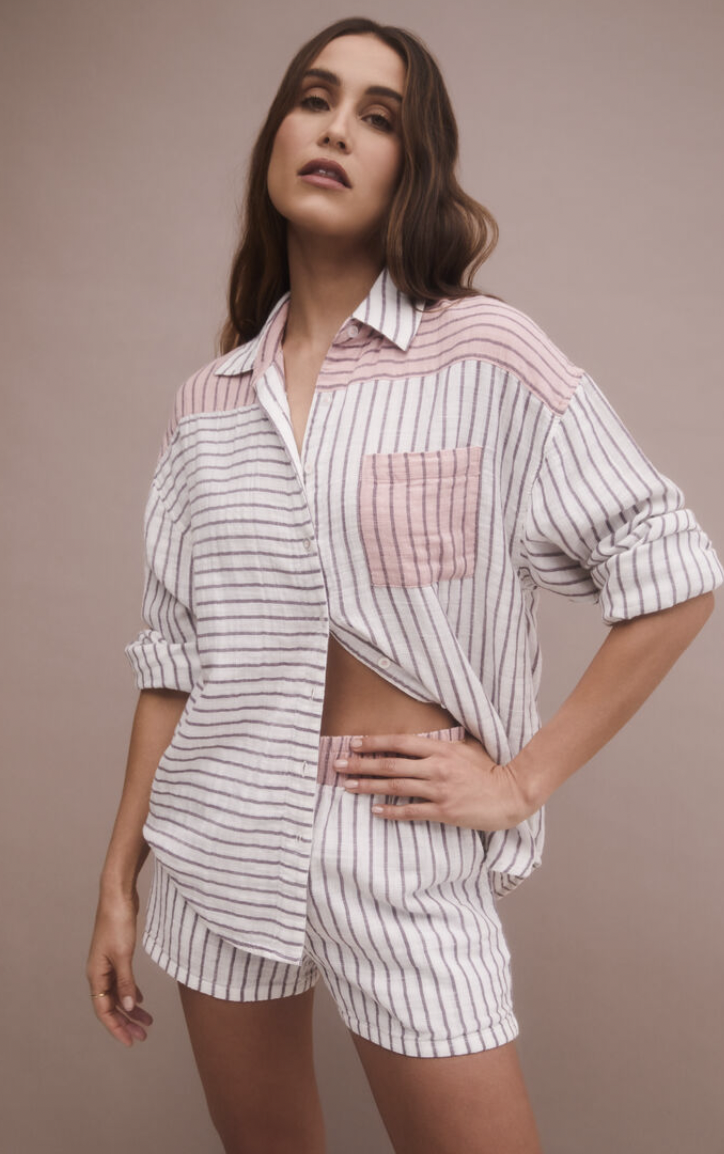 Z SUPPLY ALL MIXED UP STRIPE SHIRT Z SUPPLY ALL MIXED UP STRIPE SHIRT
