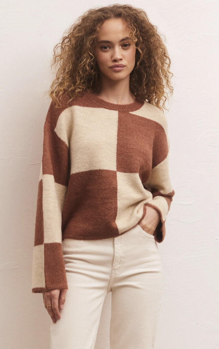 Z SUPPLY ROSI BLOCKED SWEATER-PENNY Z SUPPLY ROSI BLOCKED SWEATER-PENNY