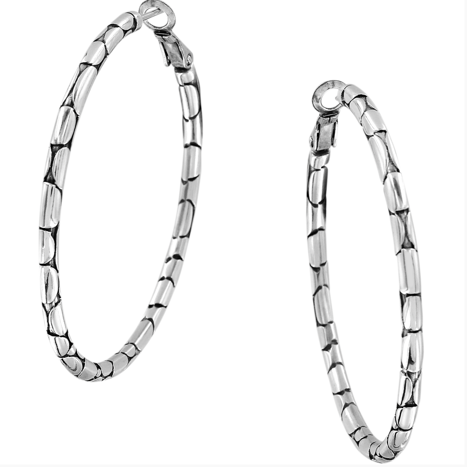 BRIGHTON PEBBLE LARGE HOOP EARRINGS BRIGHTON PEBBLE LARGE HOOP EARRINGS