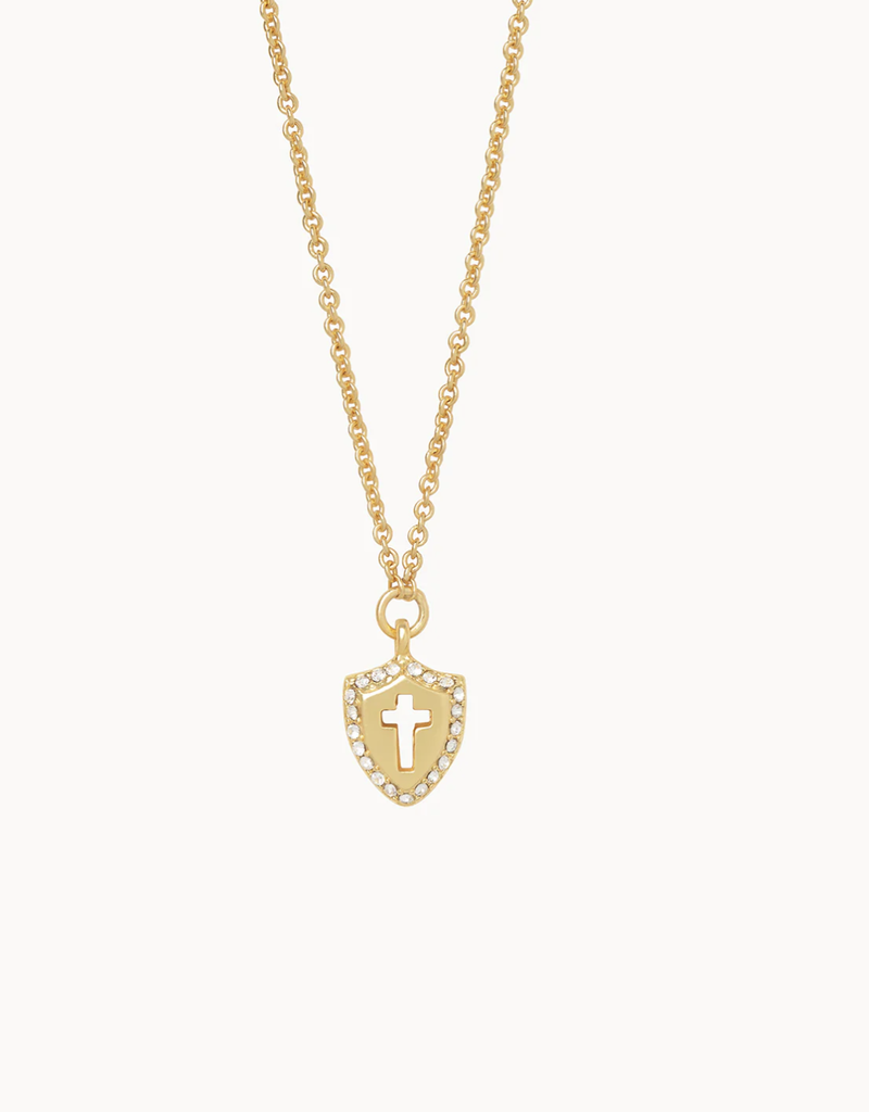 SEA LA VIE NECKLACE-FAITH OVER FEAR/CROSS SHIELD
