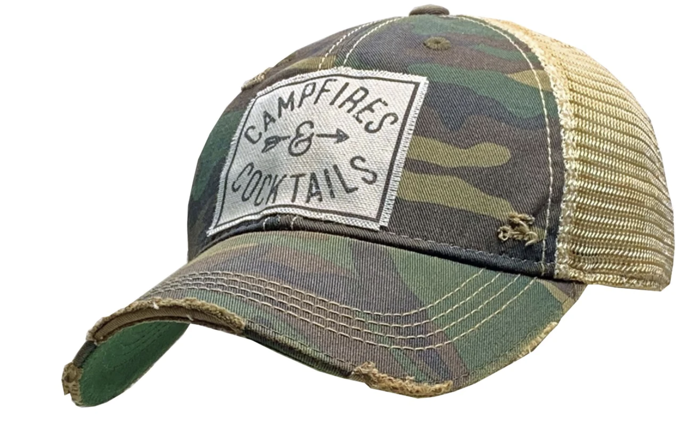 CAMPFIRES AND COCKTAILS TRUCKER HAT-