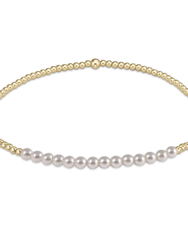 ENEWTON GOLD BLISS 2MM BEAD BRACELET-PEARL