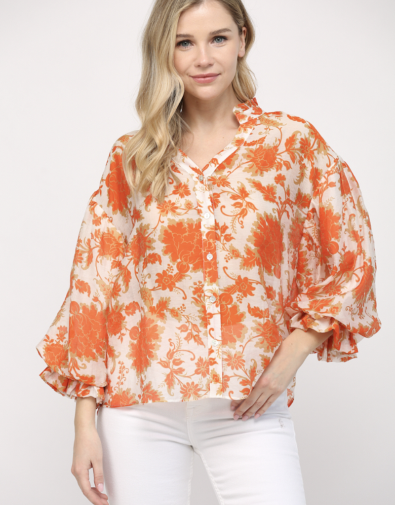 FATE CHRISLU TOP-ORANGE MULTI