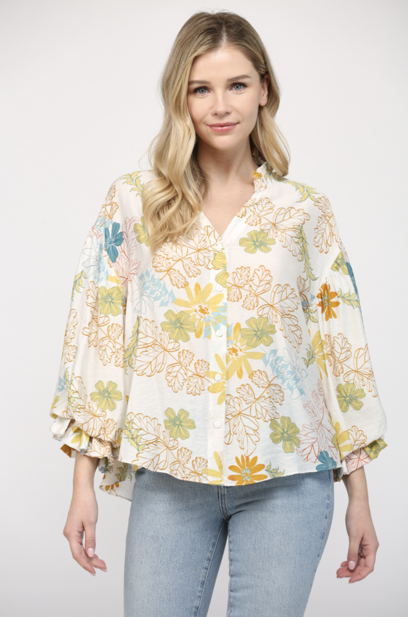 FATE BONITA BUBBLE SLEEVE TOP FATE BONITA BUBBLE SLEEVE TOP