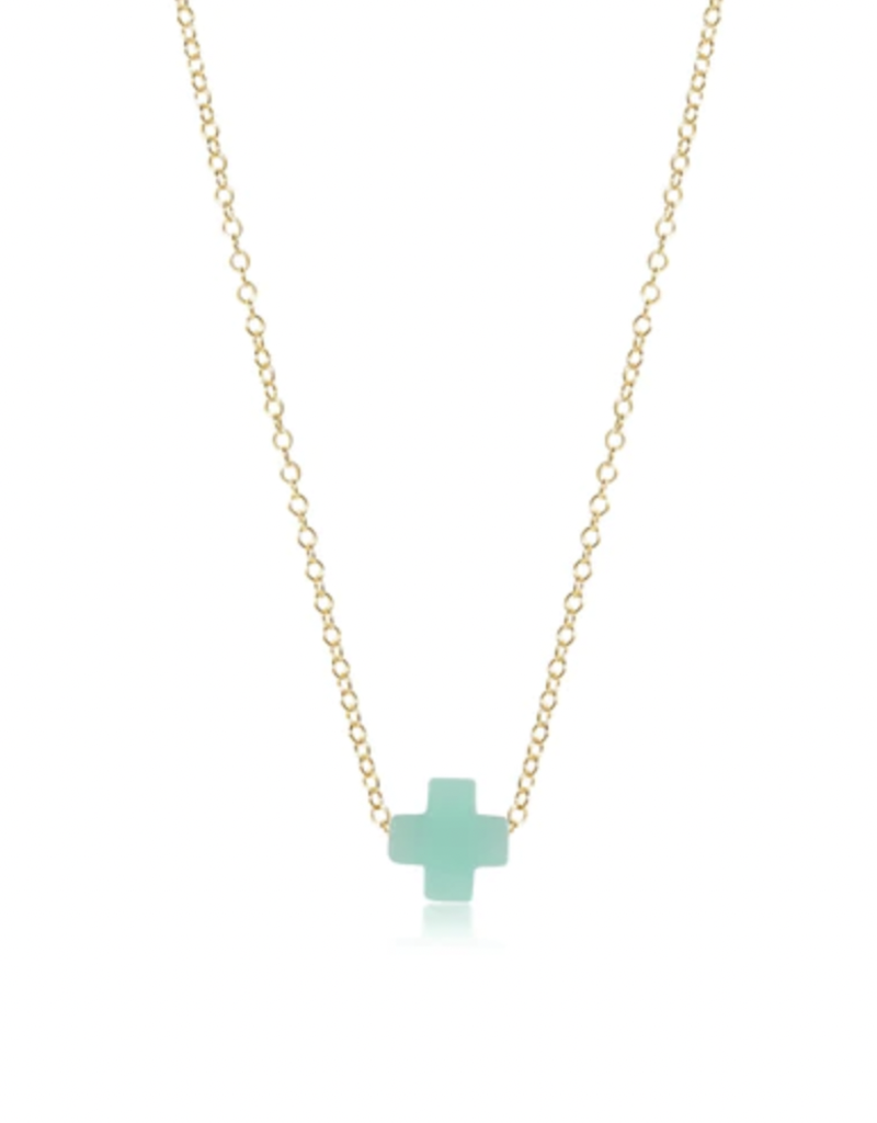 ENEWTON EGIRL 14" NECKLACE GOLD-SIGNATURE CROSS-MINT