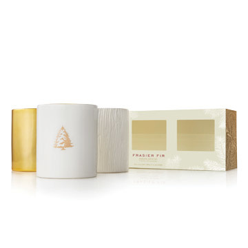 THYMES FRASIER FIR GILDED POURED CANDLE TRIO SET THYMES FRASIER FIR GILDED POURED CANDLE TRIO SET
