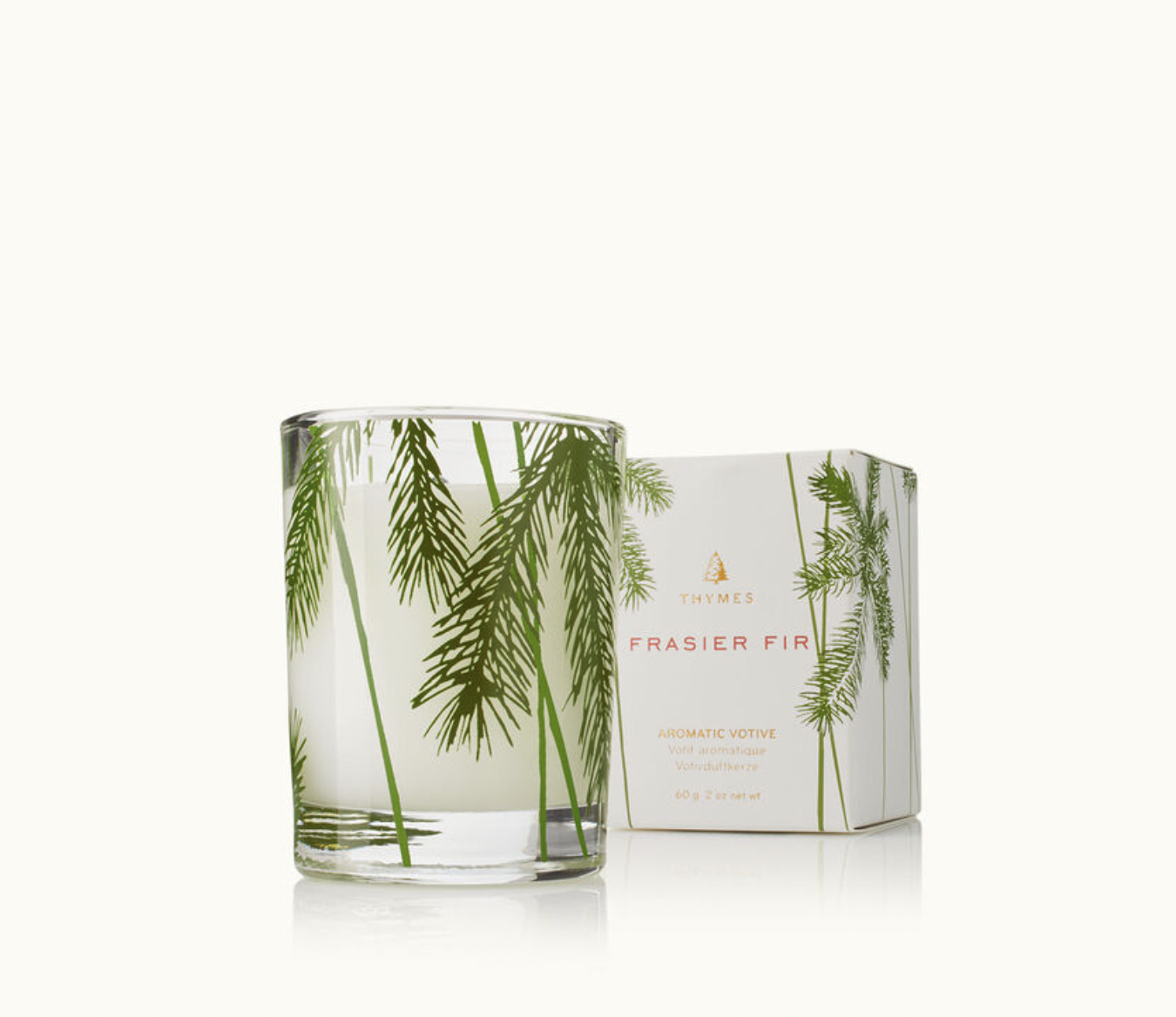 FRASIER FIR VOTIVE CANDLE, PINE NEEDLE DESIGN - Urbane South