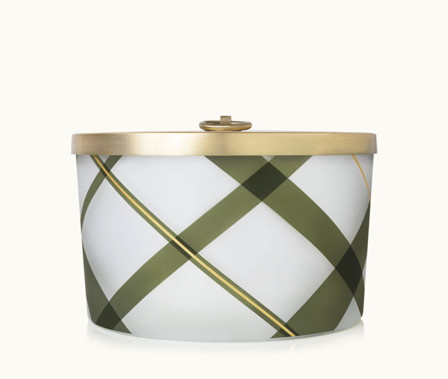THYMES FROSTED PLAID  LARGE 3-WICK POURED CANDLE