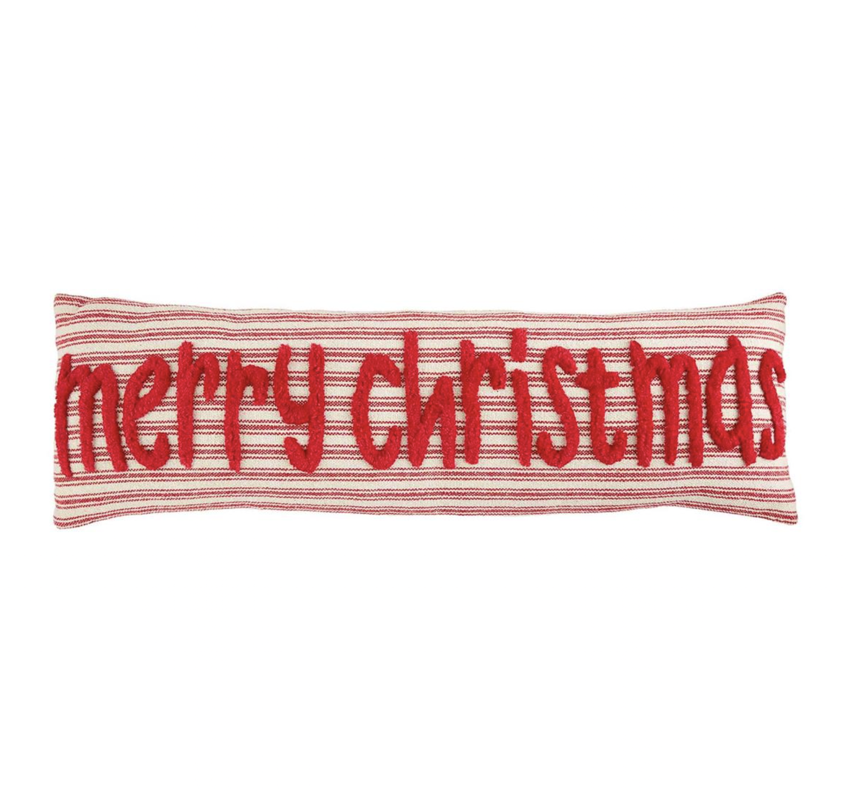 MUD PIE MERRY CHRISTMAS STRIPE PILLOW