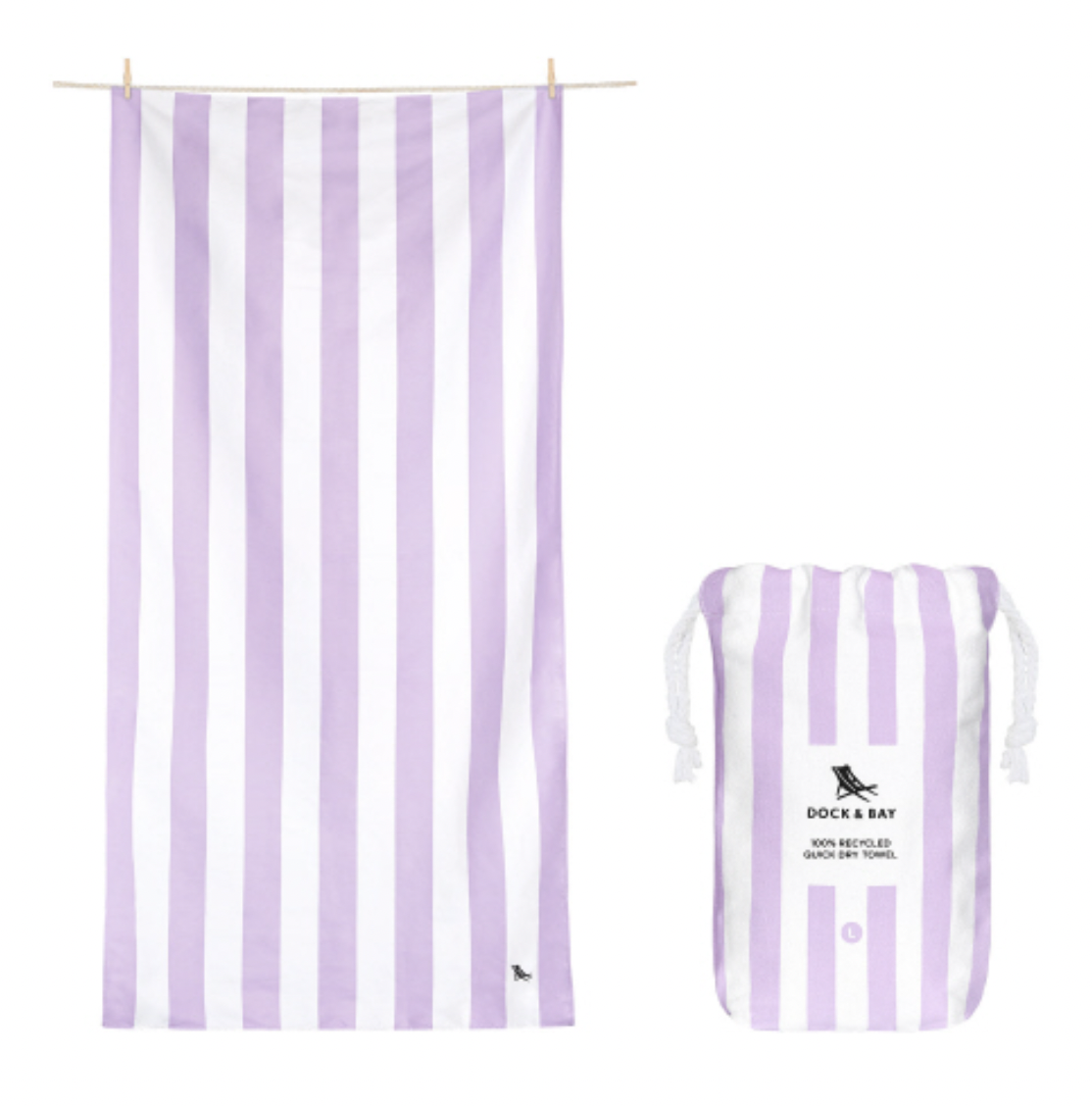 DOCK & BAY LARGE QUICK DRY TOWEL CABANA 63"X35" LOMBOK LILAC