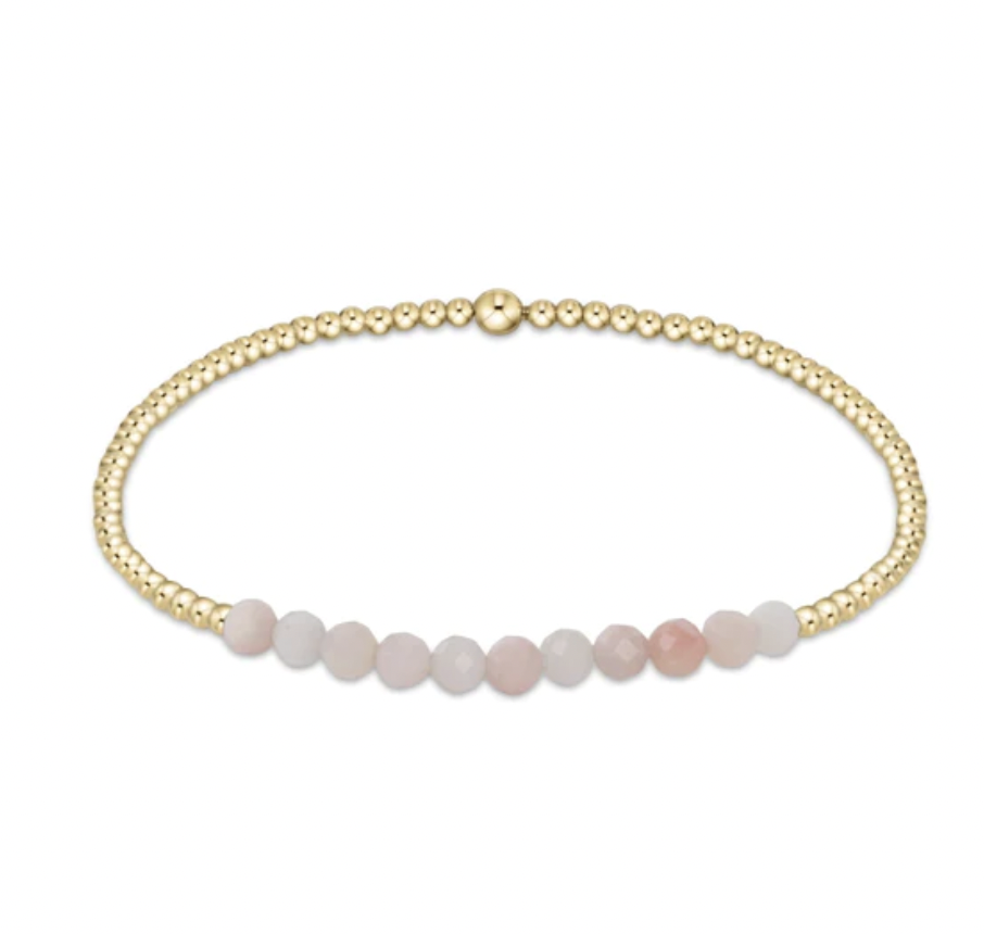ENEWTON Gold Bliss 2mm Bead Bracelet - Pink Opal
