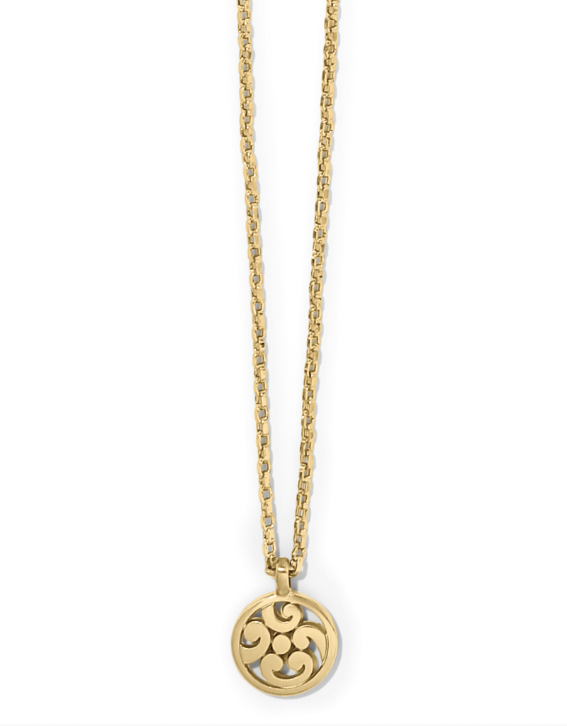 BRIGHTON CONTEMPO GOLD MEDALLION PETITE NECKLACE