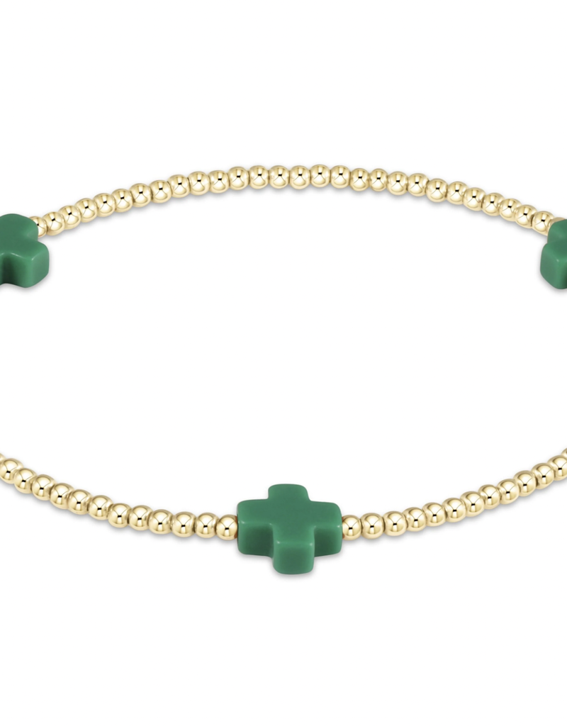 Signature Cross Gold Pattern 2mm Bead Bracelet