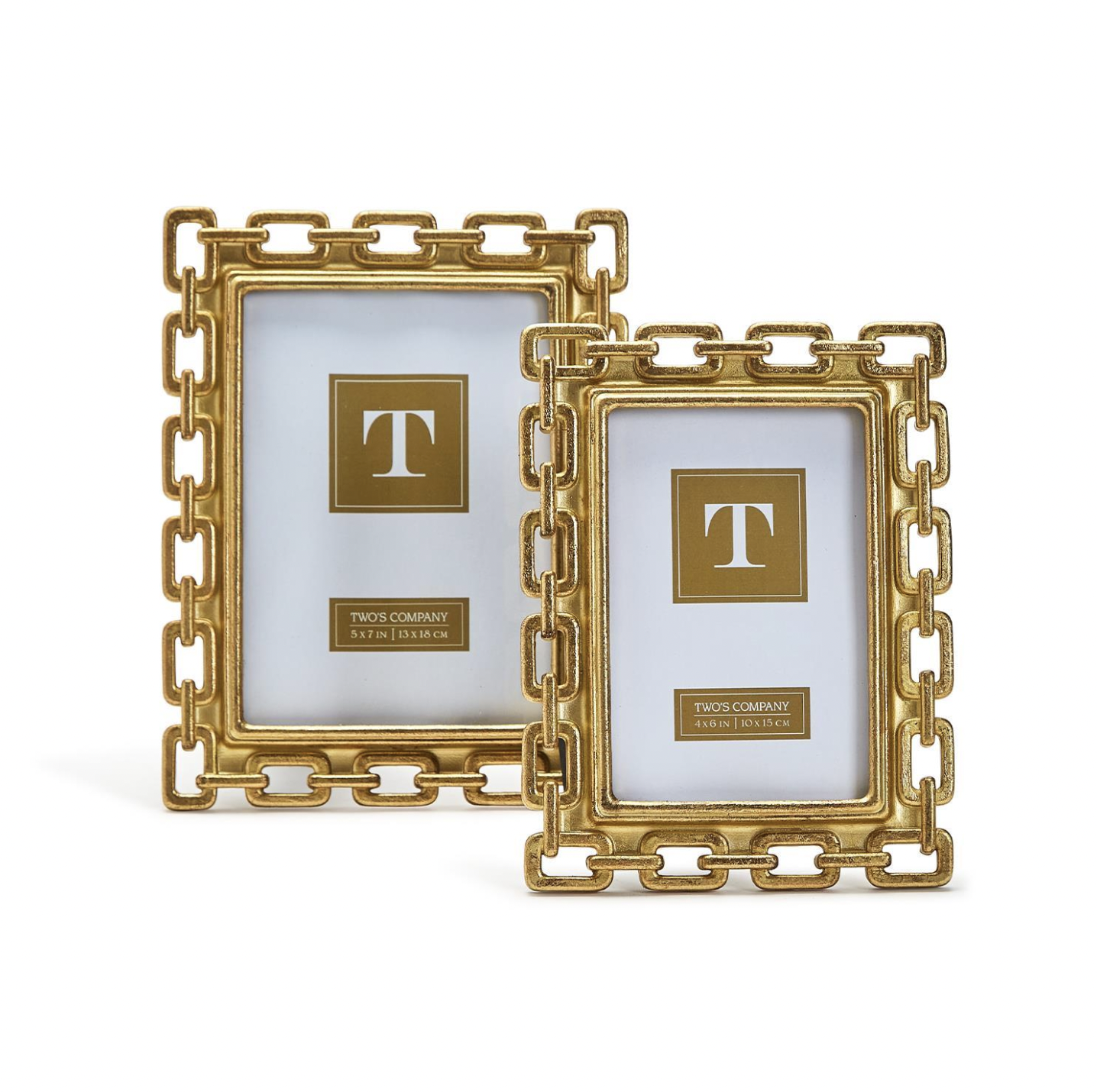TWO'S COMPANY GOLD CHAIN PHOTO FRAMES