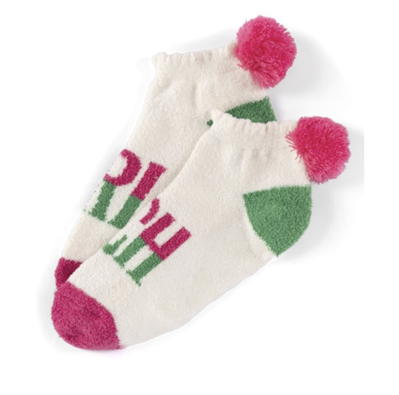 Shiraleah Grinch home socks- ivory