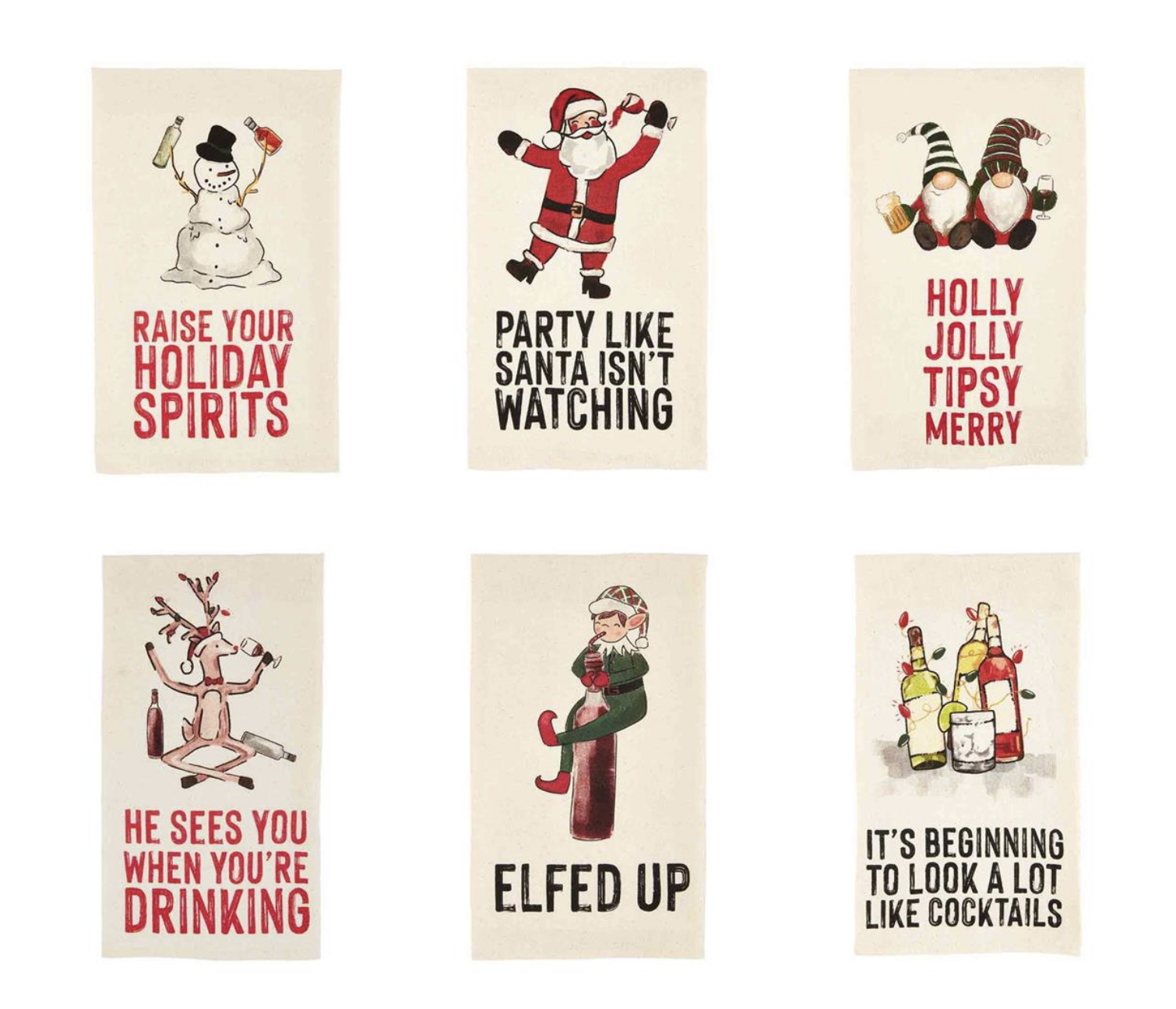 MUD PIE CHRISTMAS DRINKING TOWELS MUD PIE CHRISTMAS DRINKING TOWELS
