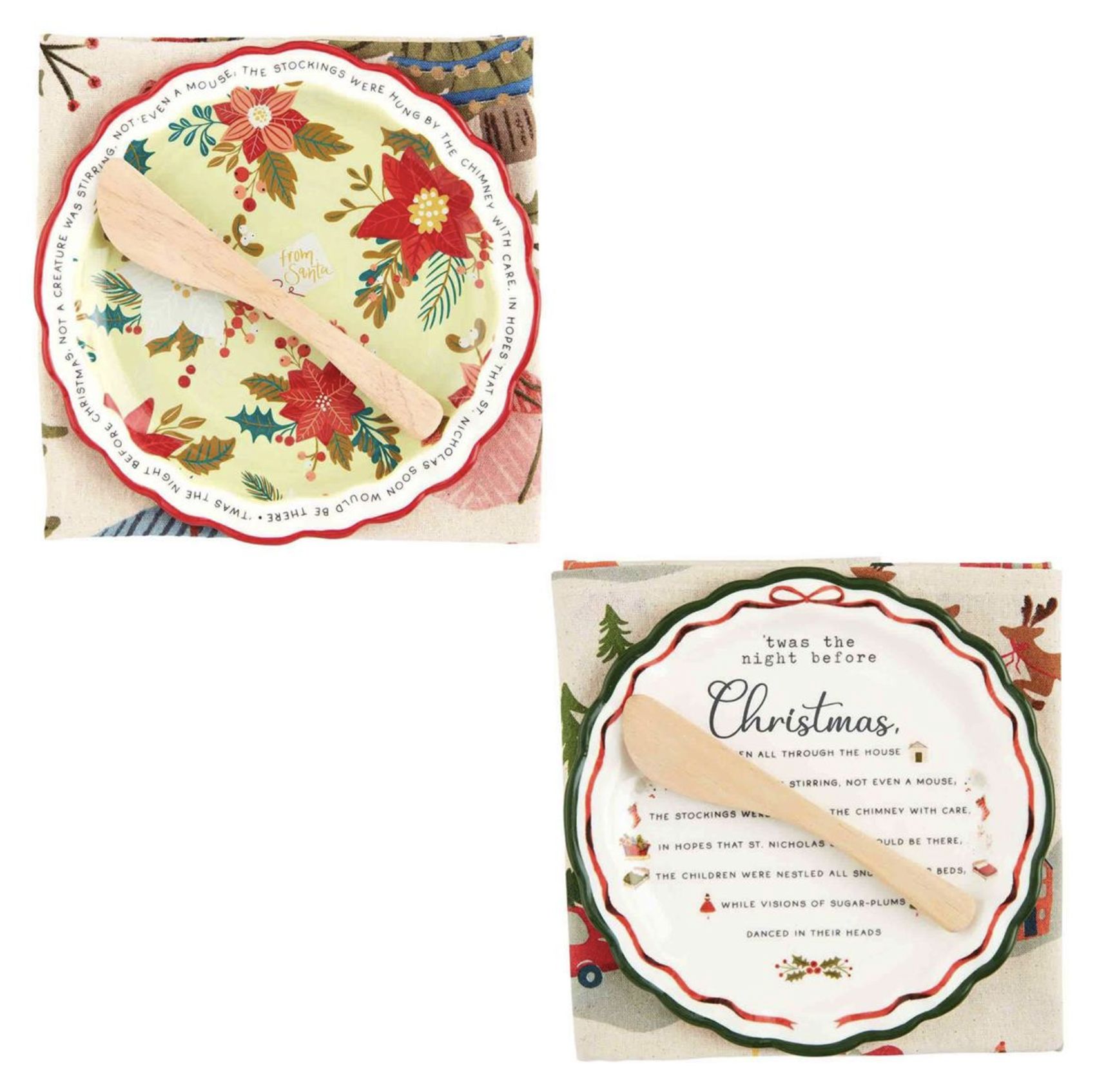 MUD PIE CHRISTMAS APPETIZER PLATE SETS