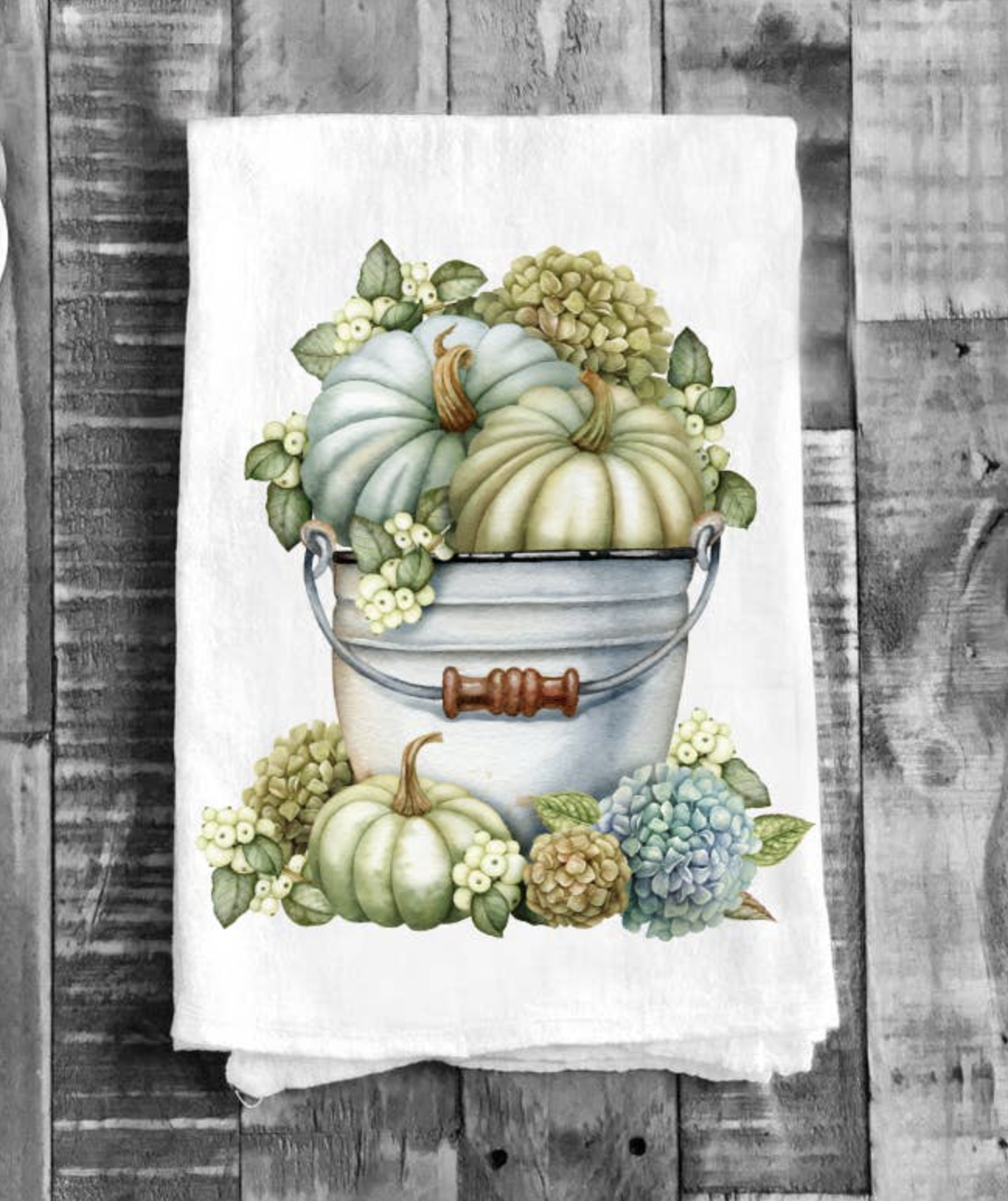 AVERY LANE GIFTS FALL AUTUMN PUMPKIN HYDRANGEA COTTON TOWEL