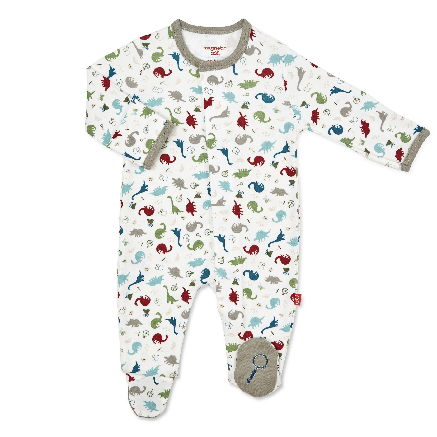 MAGNETIC ME DINO EXPEDITION ORGANIC COTTON FOOTIE
